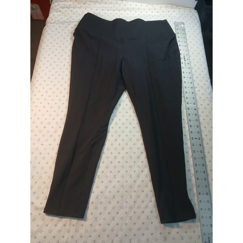Apt 9 Pants Womens XL Black Cropped Active Stretch Mid Rise Yoga Gym Leggings